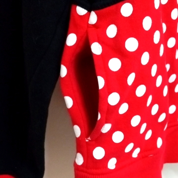 Disney/Kids/Minnie Mouse Hoodie/Color Black and Red/Size:XL - Picture 5 of 11